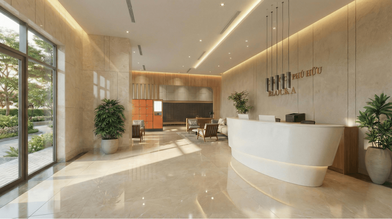 Sảnh đón cư dân Mường Thanh Phú Hữu